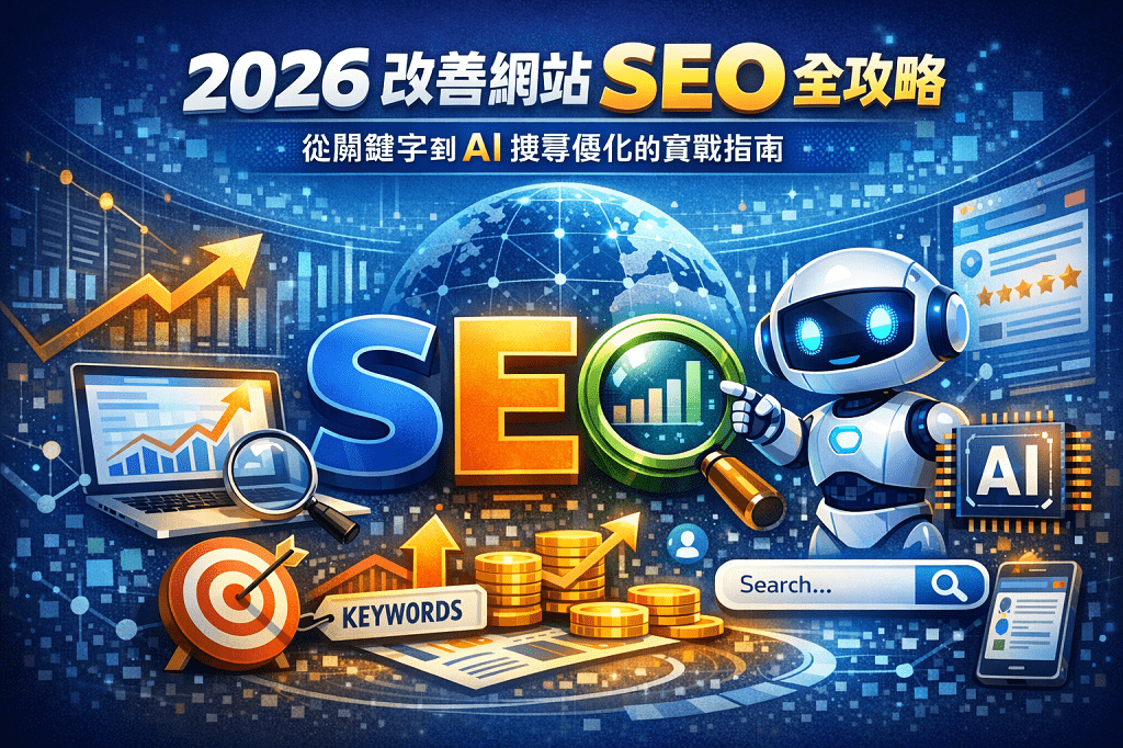 2026 改善網站 SEO 全攻略:從關鍵字到 AI 搜尋優化的實戰指南 1 SEO 全攻略